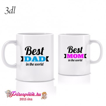 Egyedi gyártású Best Dad Mom páros bögrék