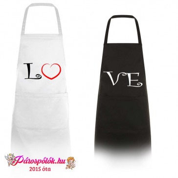 Egyedi gyártású LOVE páros kötény 2 db
