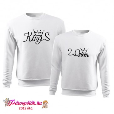 Egyedi gyártású King Queen páros pulóver, illeszkedő mintával