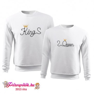 Egyedi gyártású King Queen páros pulóver több színben