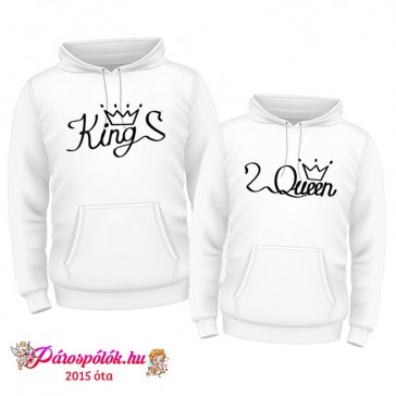 Egyedi gyártású Fehér King Queen kapucnis pulóverek