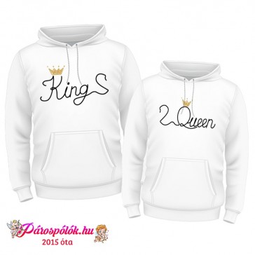 Egyedi gyártású Fehér King Queen kapucnis pulóverek