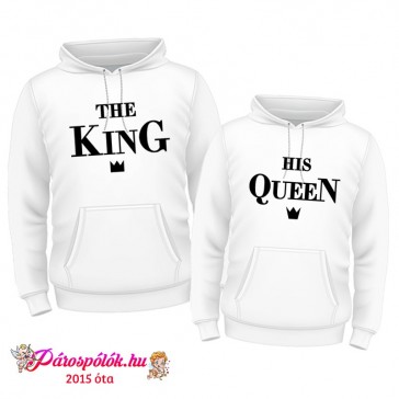 Egyedi gyártású Fehér King Queen kapucnis pulóverek
