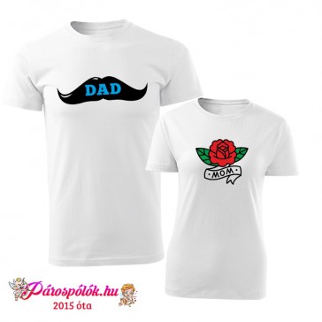 Egyedi gyártású Dad Mom vintage páros pólók