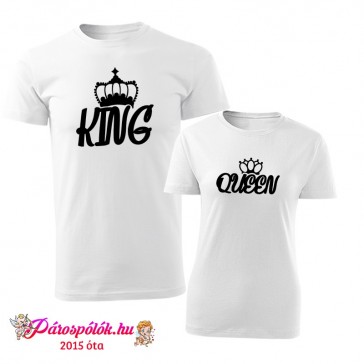 Egyedi gyártású King Queen páros pólók, handbrush stílus