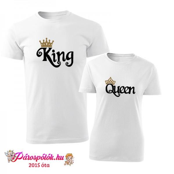 Egyedi gyártású King Queen vintage páros pólók