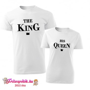 Egyedi gyártású King Queen páros pólók, talpas
