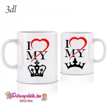 Egyedi gyártású King Queen páros bögre