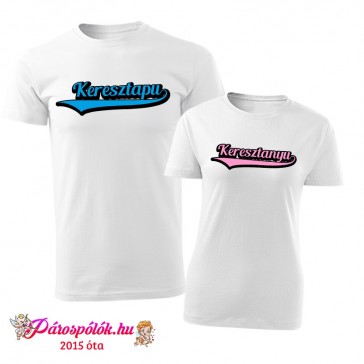 Egyedi gyártású Keresztapu Keresztanyu családi pólók