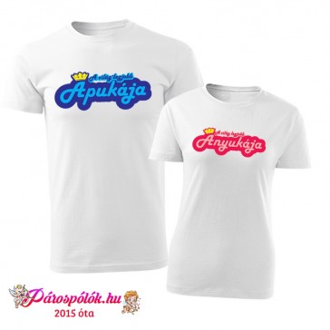 Egyedi gyártású A világ legjobb Apukája Anyukája mintás családi pólók