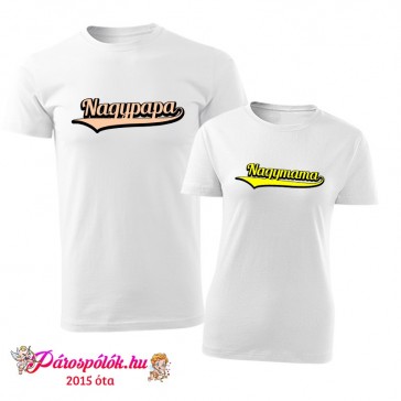 Egyedi gyártású Nagypapa Nagymama családi páros póló